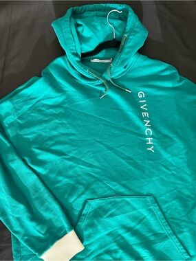 Givenchy Teal Green Logo Hoodie